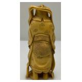 Vintage Resin Carved Confucius Statue 7"