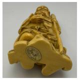Vintage Resin Carved Confucius Statue 7"