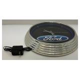 Vintage 15" Neon Light Up Ford Wall Clock
