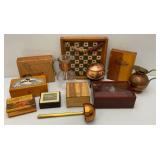 Misc. Vintage Items Including Wooden Boxes And Copper Items