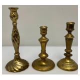Misc. Vintage Heavy Brass Candle Holders