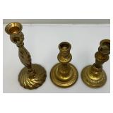 Misc. Vintage Heavy Brass Candle Holders