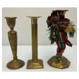 Misc. Vintage Heavy Brass Candle Holders