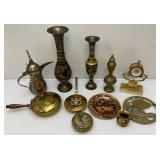 Misc. Vintage Brass Items Oincluding Cherub Clock And More