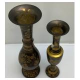 Misc. Vintage Brass Items Oincluding Cherub Clock And More