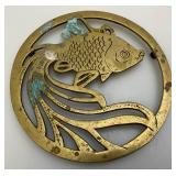 Misc. Vintage Brass Items Oincluding Cherub Clock And More