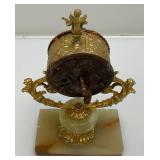 Misc. Vintage Brass Items Oincluding Cherub Clock And More