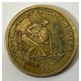 RARE No Date Or Mint Mark Sacagawea Native American Dollar Native Woman Planting Corn On Reverse