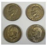 1972 No Mint Mark Eisenhower One Dollar Coins