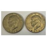 1972 No Mint Mark Eisenhower One Dollar Coins