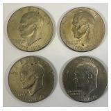 1776-1976 P No Mint Mark Bicentennial Eisenhower Liberty Bell Type 2 One Dollar Coins