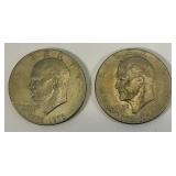 1776-1976 P No Mint Mark Bicentennial Eisenhower Liberty Bell Type 2 One Dollar Coins