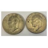 1776-1976 P No Mint Mark Bicentennial Eisenhower Liberty Bell Type 2 One Dollar Coins