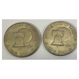 1776-1976 P No Mint Mark Bicentennial Eisenhower Liberty Bell Type 2 One Dollar Coins