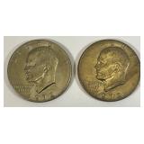 1972 No Mint Mark Eisenhower One Dollar Coins