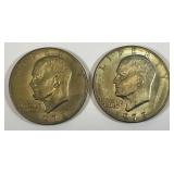1972 No Mint Mark Eisenhower One Dollar Coins