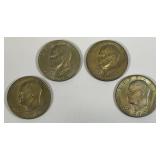1972 No Mint Mark Eisenhower One Dollar Coins