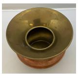 Vintage Union Pacific R.R. Cooper And Brass Spittoon With Double Sided Embossed Locomotive