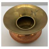 Vintage Union Pacific R.R. Cooper And Brass Spittoon With Double Sided Embossed Locomotive