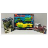 Misc. Toys New In Pack including Water Blasters, Klaser Electronic Robo Attack And More