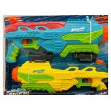 Misc. Toys New In Pack including Water Blasters, Klaser Electronic Robo Attack And More