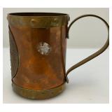 Vintage Cooper And Brass Aztec Themed Mug