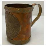 Vintage Cooper And Brass Aztec Themed Mug