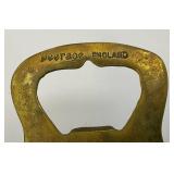 Antique Brass Red Stagg Adorned Horse Bridle Medallion 2 1/2" x 3 1/2"