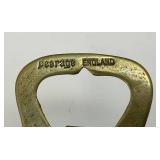 Antique Brass Swan Adorned Horse Bridle Medallion 2 1/2" x 31/2"