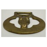 Antique Brass Horse Head Adorned Horse Bridle Medallion 2 5/8" x 3 1/8""