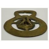 Antique Brass Love Birds Adorned Horse Bridle Medallion 2 5/8" x 3 5/8""
