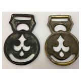 Antique Matching Set Of Civil War Calvary Brass Horse Harness Buckles 2 1/4" x 3 3/8"