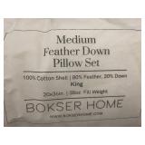 Bokser Home Medium Feather Down King Pillow Set