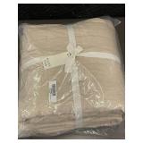 Blockser Home French Linen Box Stitch Quilt - Full, Putty Heather