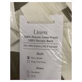Full/Queen Linen Quilt, French Linen Front, Damaged/Used