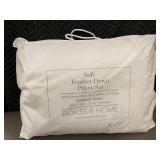 Bokser Home Soft Feather Down Pillow Set, Standard/Queen