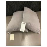 Pair of Slate French Linen Throw Pillows, 15 x 22 Inches