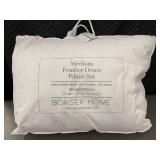Medium Feather Down Pillow Set by Bokser Home, Std/Queen