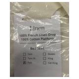 2 Linen Bedding Items: Twin Duvet Cover and Full Bed Skirt, Damaged/Used