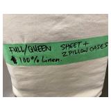 Casaluna Full/Queen 100 Percent Linen Sheet Set with 2 Pillowcases