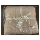 Bokser Home French Linen Box Stitch Quilt - Full/Queen, Putty Heather