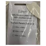 100 Percent French Linen Window Curtain Panels Set, 50x96 Inch