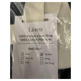 French Linen Queen Bed Skirt and King Quilted Cover, Blue