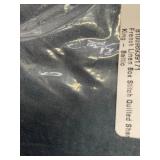 French Linen Queen Bed Skirt and King Quilted Cover, Blue