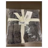 King Luxury Velvet Channel Stitched Quilted Blanket, Slate