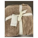 Bokser Home King Velvet Channel Quilted Sandstone Quilt Set