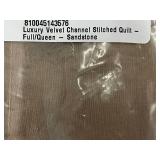 Luxury Velvet Channel Stitched Quilt Full/Queen Sandstone