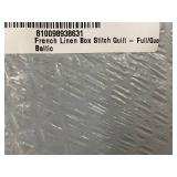 French Linen Box Stitch Quilt - Full/Queen, Baltic