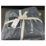 King/Cal King Linen Quilt, Blue, 100 Percent French Linen/100 Percent Percale