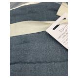 King/Cal King Linen Quilt, Blue, 100 Percent French Linen/100 Percent Percale
